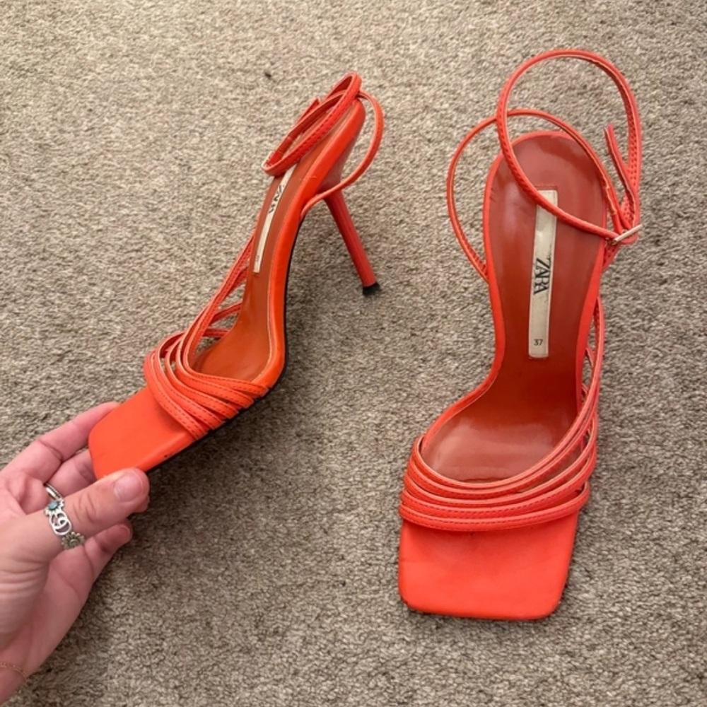 Zara Women's Strappy Orange Heels